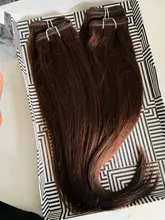 Rebecca-mechones de pelo liso brasileño tejido, 4 mechones, 190g, negro, marrón, rojo, cabello humano en 6 colores #1 # 1B #2 #4 # 99J # Burgundy