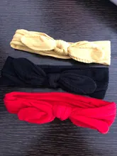 3 unids/set recién nacido diadema sólido, arco diademas orejas conejo turbante nudo Mini diadema niños accesorio para bebé Gilrs