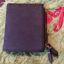 Cartera Vintage antirrobo RFID para hombre, bolsa con cierre, monedero con cremallera, billetera mágica, monedero corto de lujo