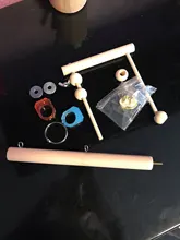 Columpio para aves de juguete soporte de percha de madera con cuentas para masticar, soporte para dormir, juguetes para pájaros periquitos C42