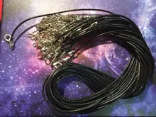 20 unids/lote Real hecho a mano de cuero ajustable trenzado collares de cuerda y amuletos colgantes resultados langosta cierre cuerda cordón 2 mm