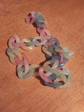 Unids/lote de 5-50 unidades/lote, Color mezclado acrílico, giro plano, ovalado, anillo abierto, Conector de cuentas, collares y pulseras para fabricación de cadena de enlace, cadena colorida