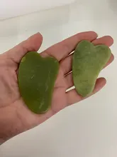 2 uds verde Gua Sha placa masajeador para cara de acupresión Natural Jade piedra Facial ojo raspado Guasha salud corporal masaje herramienta