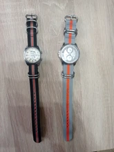 Correa de reloj con trenzas de nailon para mujer, banda de reloj de 18MM, 20MM, 22MM y 24MM, 5 anillos de plata, pulsera de repuesto a rayas de Color sólido