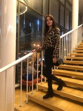 Blusa de gasa Sexy de manga larga blusa estampado de leopardo Turn Down Collar dama Oficina camisa túnica Tops Casual sueltos de talla grande Blusas