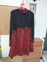 2020 invierno de cuello alto cálida estampado Vintage vestido de las mujeres de otoño elegante manga larga Patchwork Vestidos Casual Vestidos