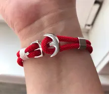 NIUYITID 2019 nueva cuerda de hilo rojo pulseras de mujer brazalete de ancla de encanto pirata en la mano