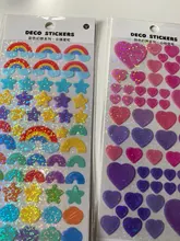 Pegatina de lazo Arco Iris Kawaii, pegatinas del alfabeto, etiqueta creativa de lentejuelas, foto de decoración álbum diario, papelería coreana Ins