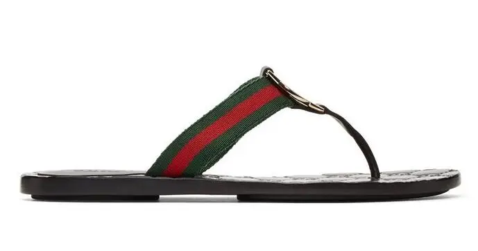 

Women's Web Thong Sandal flipflop buy flip flops green/red/green web and leather trim Logo-embossed footbed black rubber outsole