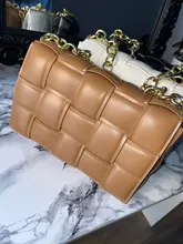 Bolso cruzado pequeño con cadena tejida para mujer, bolso de hombro de cuero de Pu de calidad de lujo, Diseño de tendencia, 2021