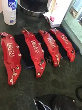 4 Uds frente pinza de freno trasero cubre 3D de aluminio de estilo de coche Universal de Metal Kit de cubierta de calibre de la rueda de modificación, Decoración