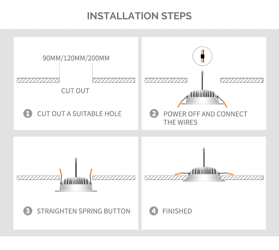 SCON DC220V/110V 7W 12W Bathroom Living room Bedroom All White Modern Thin Bezel Frame Ceiling Dimmable Recessed LED Downlight