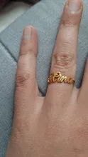 Anillo de nombre oro personalizado, anillos de acero inoxidable para mujer, anillo de letras iniciales personalizado