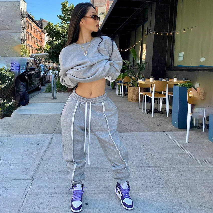 TIESOME Solid Joggers Wide Leg SweatPants Women Trousers High Waist Pants Spring Autumn Female Drawstring Trousers With Pocket
TIESOME Solid Joggers Wide Leg SweatPants Women Trousers High Waist Pants Spring Autumn Female Drawstring Trousers With Pocket