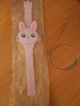 Relojes de goma con dibujos para niños, relojes infantiles electrónicos de goma con, con animaciones de conejos, funda abatible