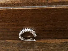 WOOZU-pendientes pequeños de cobre con circonita incrustada, pendientes geométricos de cartílago falso, sin perforación, 100%, 1 Uds.