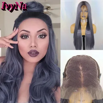 IvyNa Grey Purple Synthetic Lace Front Wig 13x6 Futura Heat Resistant Hair Long Straight Grey Ombre Synthetic Lace Wig Baby Hair
IvyNa Grey Purple Synthetic Lace Front Wig 13x6 Futura Heat Resistant Hair Long Straight Grey Ombre Synthetic Lace Wig Baby Hair