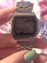 Reloj de correa de acero F91W para mujer, Digital, LED, Vintage, deportivo, militar, electrónico, regalo de San Valentín