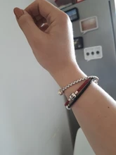 Pulsera de piel trenzada 100% auténtica para hombre y mujer, brazalete con abalorio, joyería masculina para amantes de los minutos