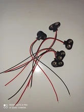5 unids/lote de Clips de batería de 9V, 15cm, Negro, Rojo, hebilla de conector de conexión de Cable