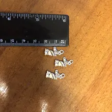 20 piezas de dijes oso flores 19x9mm Color plata tibetana colgantes joyería antigua fabricación artesanal DIY