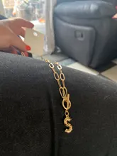 Collar con inicial de letra mayúscula para mujer, collar con colgante de alfabeto de A-Z dorado, Hip-Hop, cadena gruesa, hebilla OT