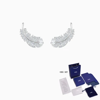 Fashion Jewelry SWA New NICE STUD PIERCED EARRINGS Exquisite And Charming Feather Decoration Women All-Match Romantic Gift 
Fashion Jewelry SWA New NICE STUD PIERCED EARRINGS Exquisite And Charming Feather Decoration Women All-Match Romantic Gift