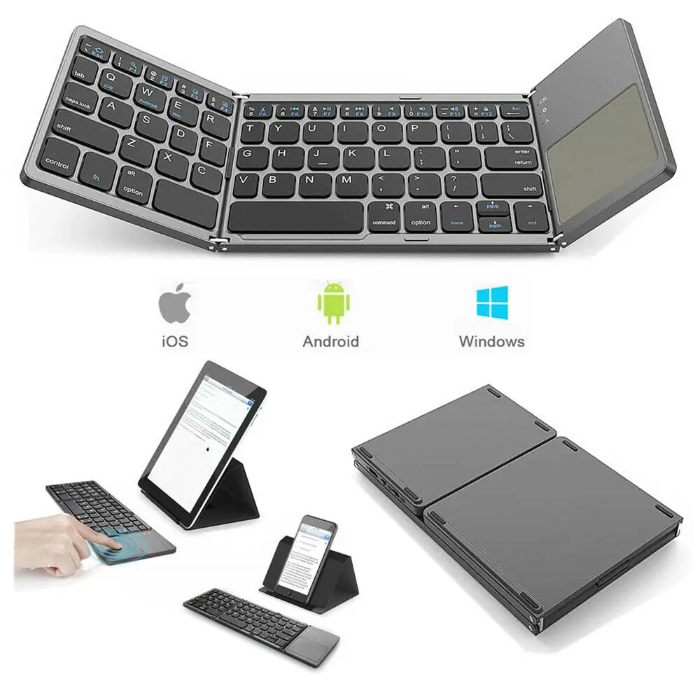 Portable Folding Bluetooth Keyboard Wireless Keypad with Touchpad for IOS/Android/Windows ipad Tablet
Portable Folding Bluetooth Keyboard Wireless Keypad with Touchpad for IOS/Android/Windows ipad Tablet