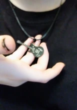 Collar de guitarra de acero inoxidable 316L para hombre, cadena de cuero, colgantes