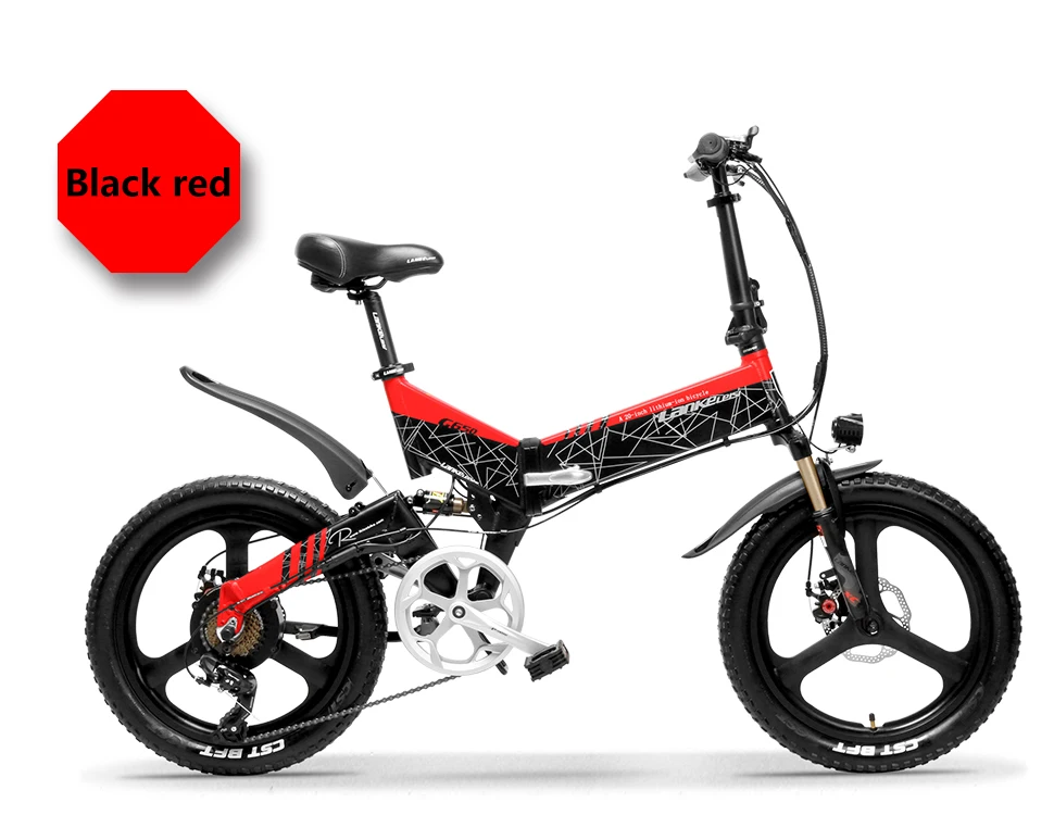 Discount Lankeleisi G650 Electric Folding Bicycle full suspension 7 Speeds 500W Motor 48V 10.4AH Battery light weight frame 21