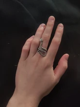 1 pieza nuevo europeo Retro Punk muy grandes espíritu anillo de serpiente de la personalidad de la moda estereoscópico anillo ajustable con apertura de la joyería