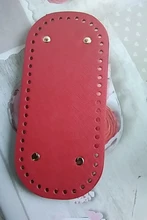 Parte inferior larga para bolsa de punto, accesorios para bolso de cuero PU, fondo hecho a mano con 52 agujeros, bolsa de ganchillo artesanal, fondo de 22x10cm