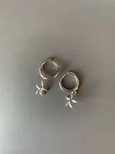 ANENJERY-pendientes de plata de ley 925 con forma de estrella de mar, joyería geométrica de oro y plata, S-E1388 al por mayor