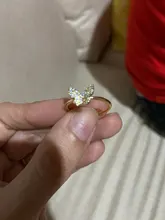 ANENJERY-anillo mariposa abertura para mujer, de Plata de Ley 925, Simple Flash, CZ, personalidad, viento fresco, regalo de San Valentín, S-R346