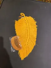 OOTDTY-Borlas hechas a mano de macramé, tapiz de hojas de estilo nórdico, juguetes colgantes de pared, decoración para habitación de niños, decoración Bohemia para casa o guardería