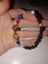 Pulsera ajustable con sistema Solar de piedra Natural, pulsera con cuentas de galaxia del universo, ocho planetas, regalo para novia