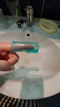 Bonito cepillo de dientes para dedos de bebé con caja, cepillo de masaje transparente para niños, cepillo de limpieza de goma suave de silicona para niños, conjunto de masajeador para niños