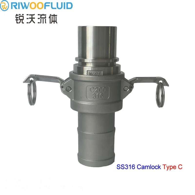 RIWOOFLUID Casting Stainless Steel SS316 Type C Camlock Quick Coupling/Quick Release Hose Fitting
RIWOOFLUID Casting Stainless Steel SS316 Type C Camlock Quick Coupling/Quick Release Hose Fitting