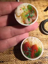 Cuenco en miniatura para casa de muñecas Blyth BJD 1/6, cocina china, comida de imitación, accesorios de decoración de cocina, juguetes, 2 uds., 1:6