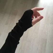 WorthWhile-guantes largos sin dedos, manguitos elásticos con agujero para el pulgar, para correr o ciclismo, 1 par