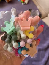 Baby Pacifier-Chain Teething-Toys Crown Silicone Pendant-Accessories Food-Grade 10pcs