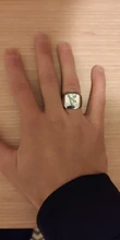 Anillo con iniciales Retro de Vnox para hombre, sello pesado voluminoso de 18mm, banda masculina, letras de acero inoxidable, regalo de joyería personalizado para él
