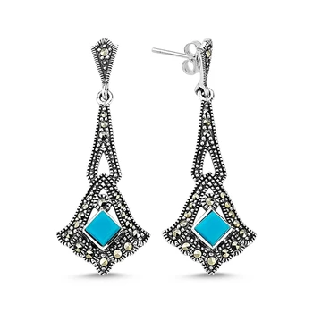 KUTAYDAN Marcasite & Natural Stone Earrings 925 Sterling Silver
KUTAYDAN Marcasite & Natural Stone Earrings 925 Sterling Silver
