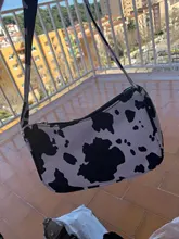 Bolso versátil sencillo para mujer, cartera juvenil de piel sintética con estampado de vaca, Bolso pequeño de hombro para viaje diario