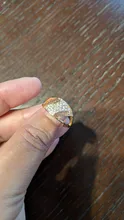 LUALA-Anillo Único de circonia cúbica para mujer, de Color blanco, oro rosa, joyería geométrica para dedo, regalos de fiesta, sin decoloración, 585