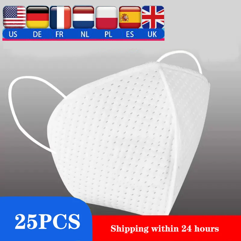 25PCS KN95 Face Masks Dustproof Anti-fog Breathable PM2.5 CE Certified Reusable Respirator Features as KF94 FFP2
25PCS KN95 Face Masks Dustproof Anti-fog Breathable PM2.5 CE Certified Reusable Respirator Features as KF94 FFP2