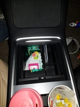 Caja de almacenamiento de reposabrazos Central para coche, organizador de compartimento Central flocado, ABS, soporte de contenedores, para Tesla Model 3 Y 2021