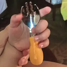 Bebé Gadgets vajilla conjunto niños utensilios de acero inoxidable niño vajilla cubiertos de dibujos animados bebé comida tenedor cuchara de alimentación