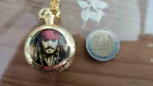 Reloj de bolsillo con patrón de capitán Jack para hombre y niño, cronógrafo de Piratas del Caribe, reloj Fob, regalo para chico