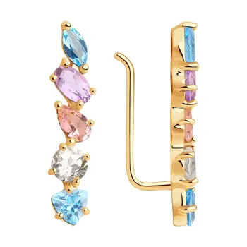 Sokolov drop earrings with stones in gold with a mix of stones, fashion jewelry, 585, women's male, long earrings
Sokolov drop earrings with stones in gold with a mix of stones, fashion jewelry, 585, women's male, long earrings